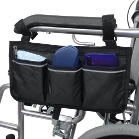 Wheelchair side storage bag