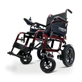 X-6-ComfyGO-Lightweight-Electric-Wheelchair-(17.5"-Wide-Seat) (Frame: Red, Battery: Up to 10 miles 12AH Li-ion)