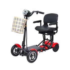 MS|3000 Plus Foldable Mobility Scooter - Wide Seat (Frame: Red, Battery: Up tp 16 miles (10AH Battery))