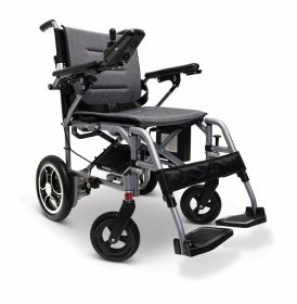 X-7 ComfyGO Lightweight Foldable Electric Wheelchair (Frame: Silver, Cushions: Standard, Battery: Up to 10 miles (Single 7.5AH Battery))